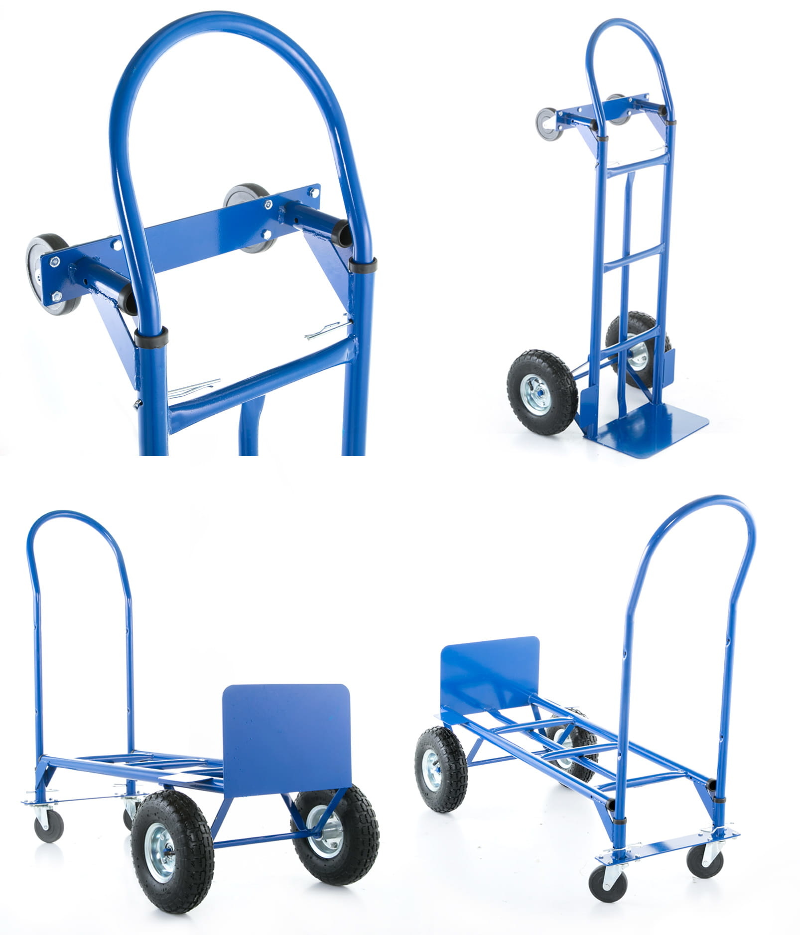 Steekwagen - Transportwagen - tot 250 kg - luchtbanden - blauw