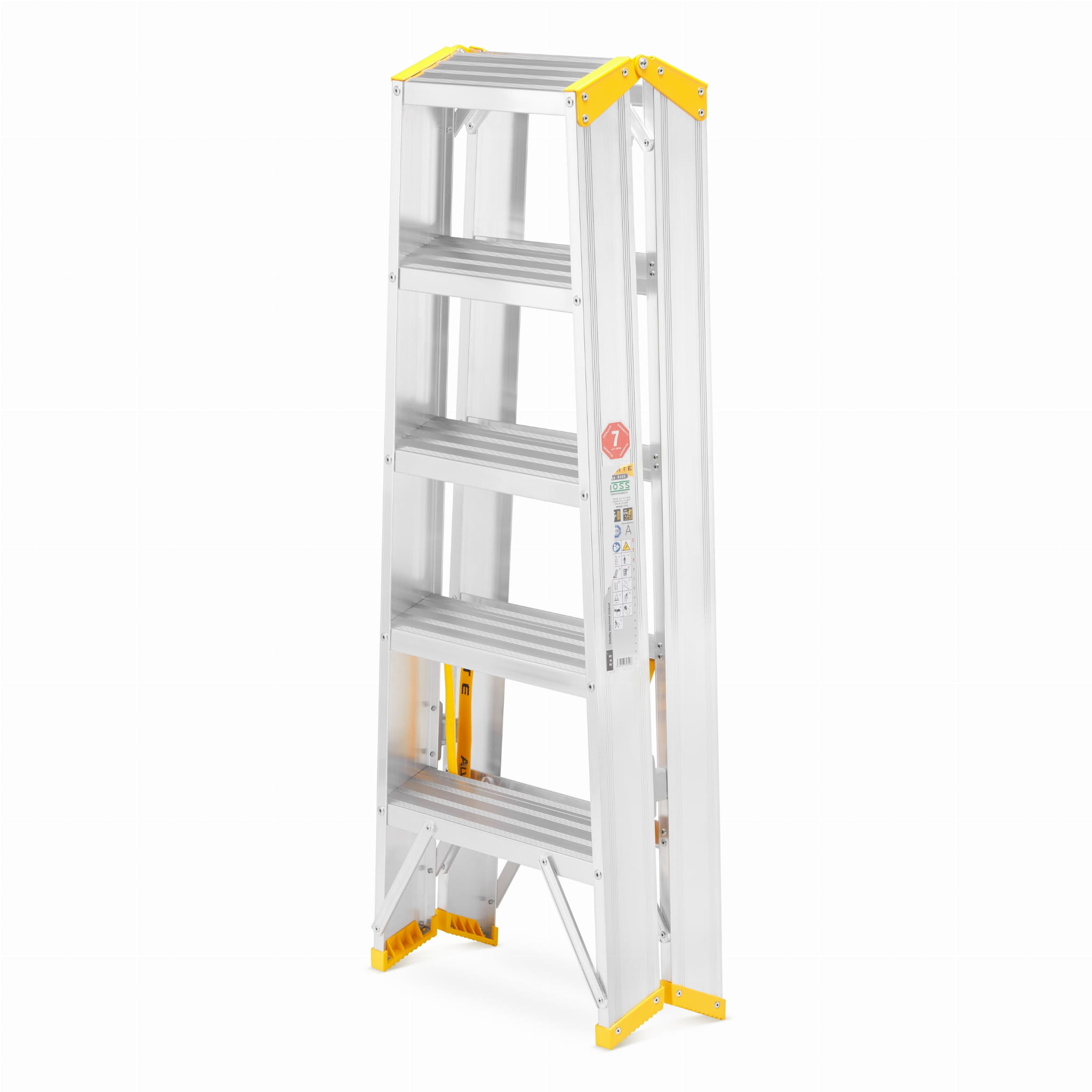 Huishoudtrap - 2x 5 treden - aluminium - werkhoogte 307 cm