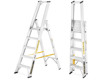 Ladder - Huishoudtrap - 5 treden - aluminium - 52x106x170 cm