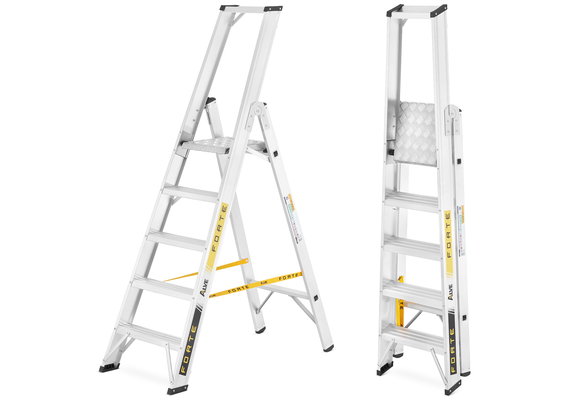 Ladder - Huishoudtrap - 5 treden - aluminium - 52x106x170 cm