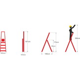 Ladder - Huishoudtrap - 5 treden - aluminium - 52x106x170 cm