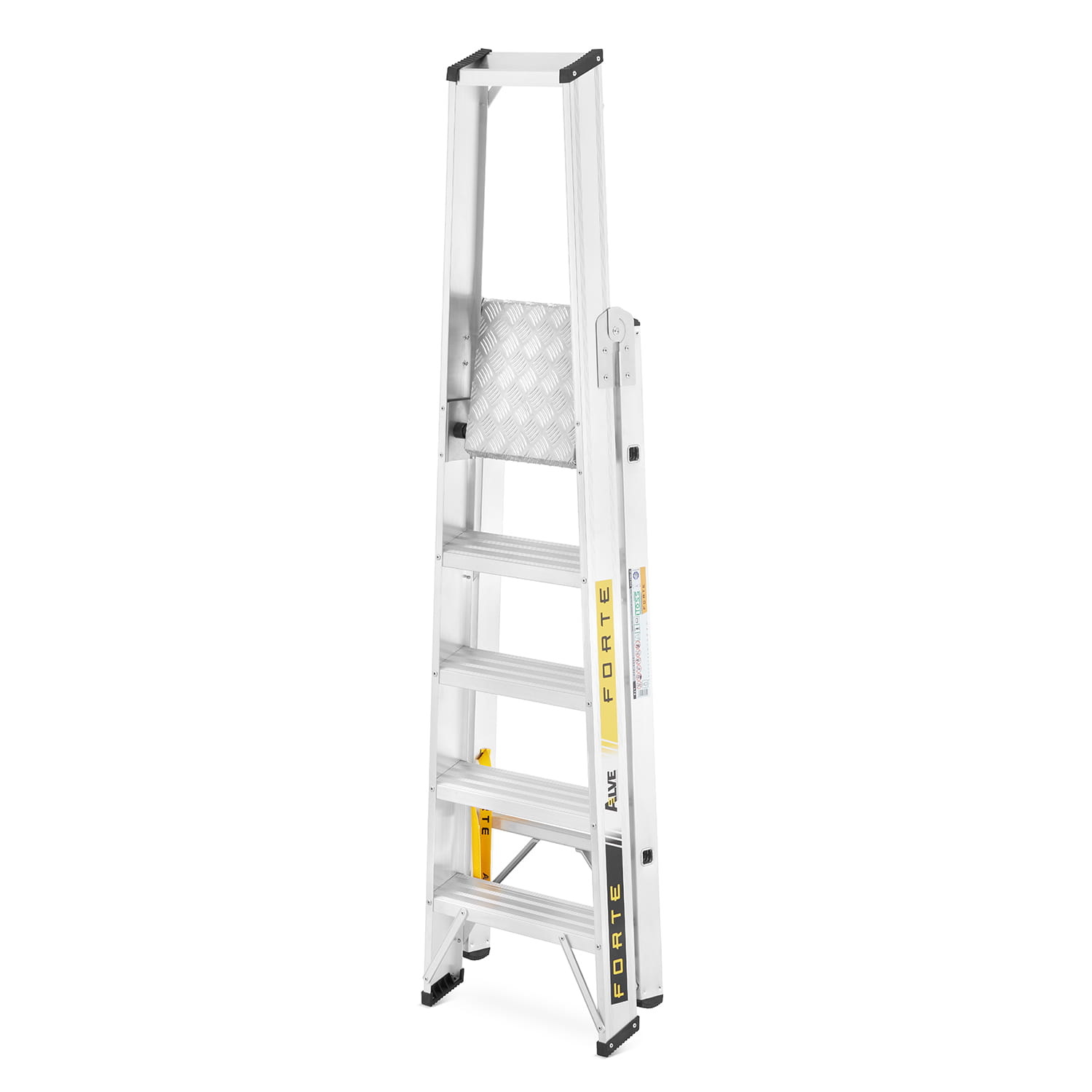 Ladder - Huishoudtrap - 5 treden - aluminium - 52x106x170 cm