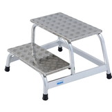 Opstapje - Opstap kruk - 2 treden - aluminium - 63x68x40 cm