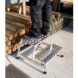 Opstapje - Opstap kruk - 2 treden - aluminium - 63x68x40 cm