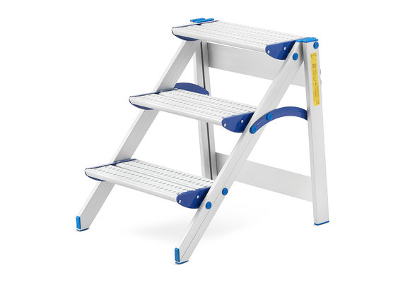 Huishoudtrap - 3 treden - aluminium - werkhoogte 270 cm