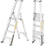 Ladder - huishoudtrap - 4 treden - aluminium - 50x91x148 cm