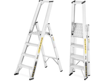 Ladder - huishoudtrap - 4 treden - aluminium - 50x91x148 cm