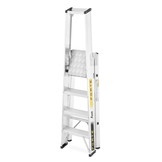 Ladder - huishoudtrap - 4 treden - aluminium - 50x91x148 cm