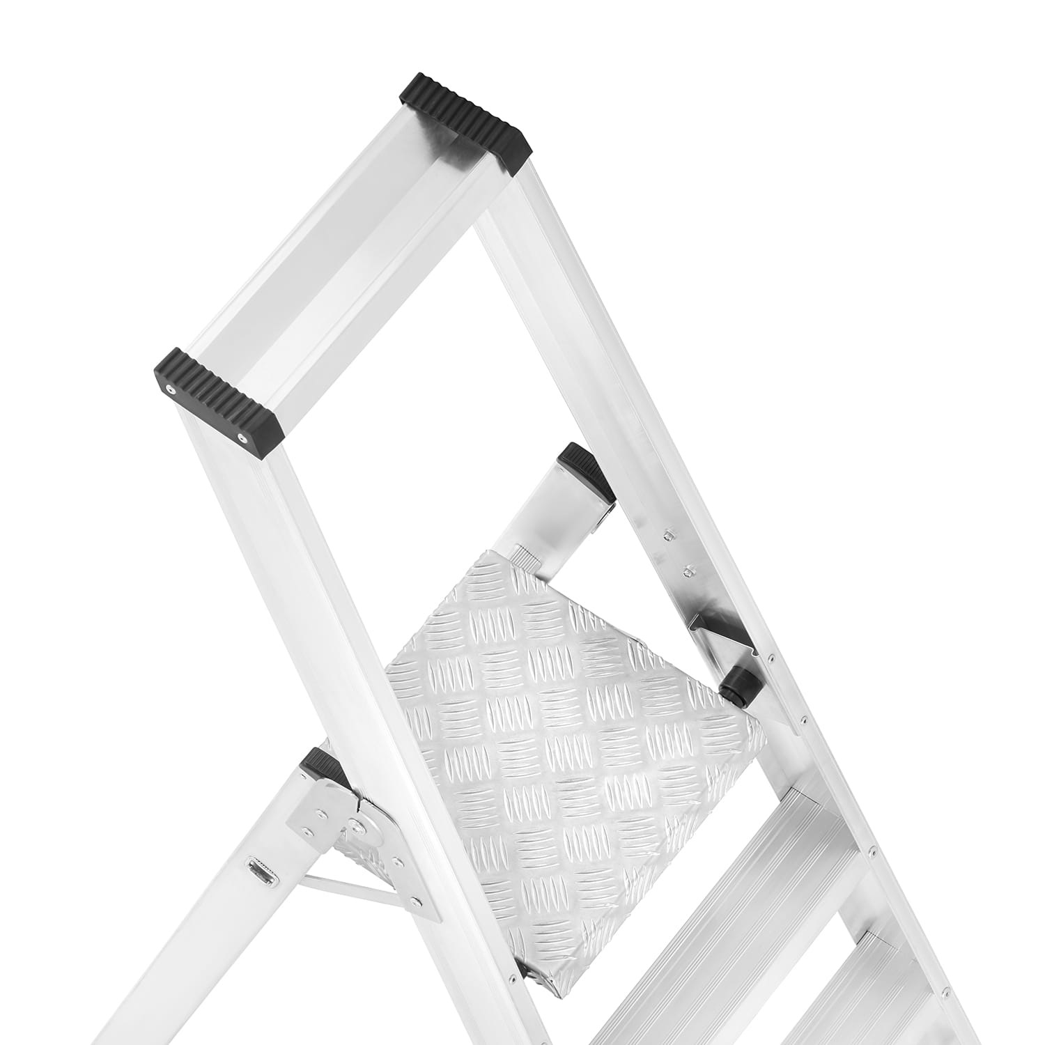 Ladder - huishoudtrap - 4 treden - aluminium - 50x91x148 cm