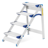 Huishoudtrap - 4 treden - aluminium - werkhoogte 293 cm