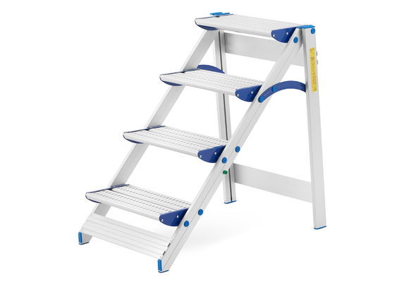 Huishoudtrap - 4 treden - aluminium - werkhoogte 293 cm