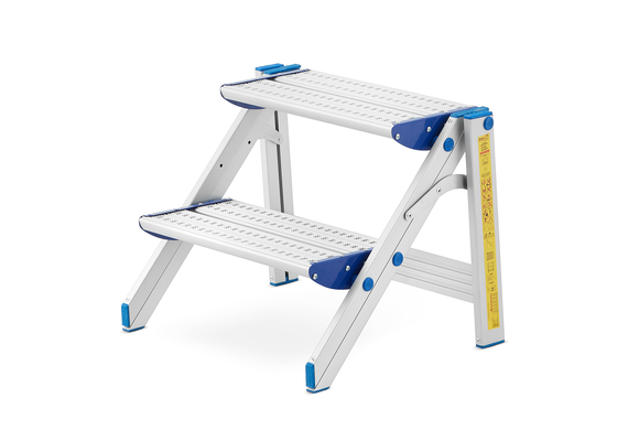 Huishoudtrap - 2 treden - aluminium - werkhoogte 246 cm