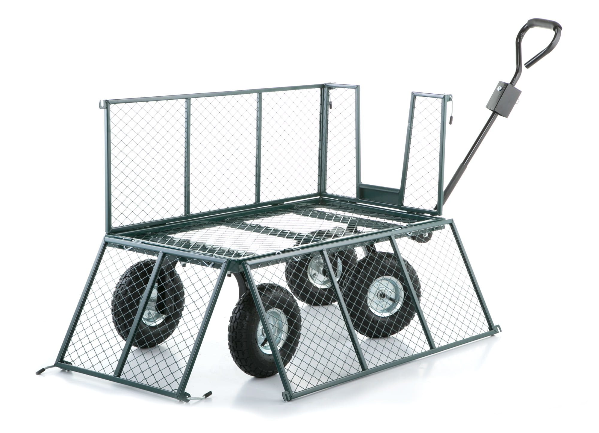 Tuinkar - bolderkar - met uitneembare zak - tot 450 kg - groen