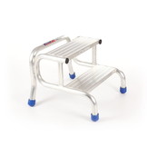 Opstapje - Opstap kruk - 2 treden - aluminium - 60x62x49 cm