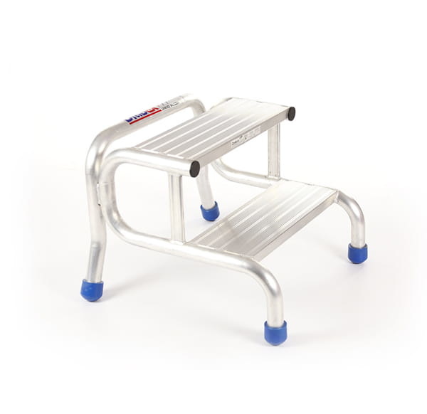 Opstapje - Opstap kruk - 2 treden - aluminium - 60x62x49 cm