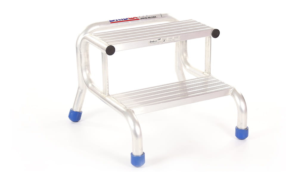 Opstapje - Opstap kruk - 2 treden - aluminium - 60x62x49 cm