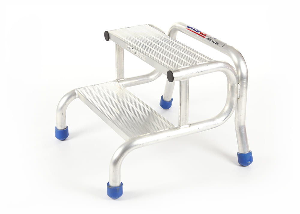 Opstapje - Opstap kruk - 2 treden - aluminium - 60x62x49 cm