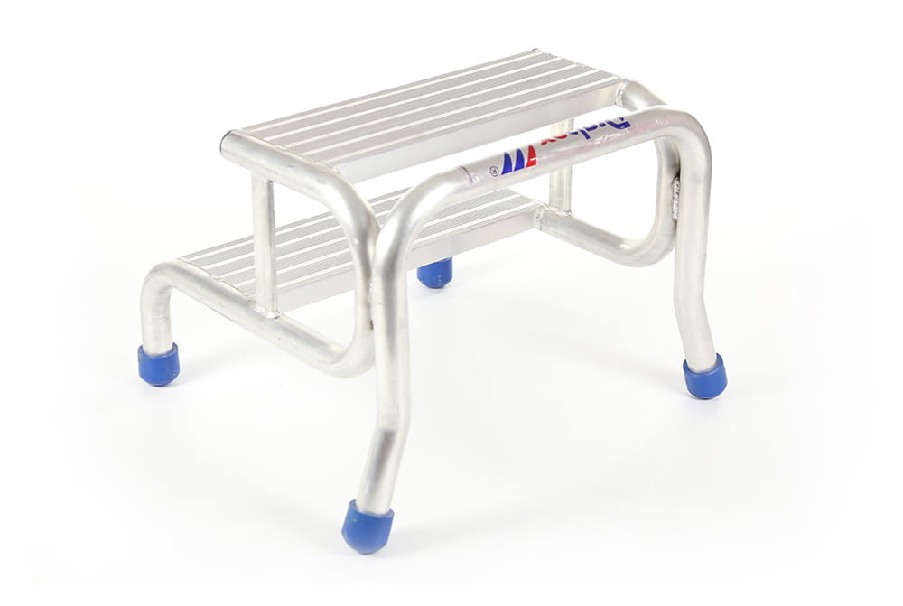 Opstapje - Opstap kruk - 2 treden - aluminium - 60x62x49 cm