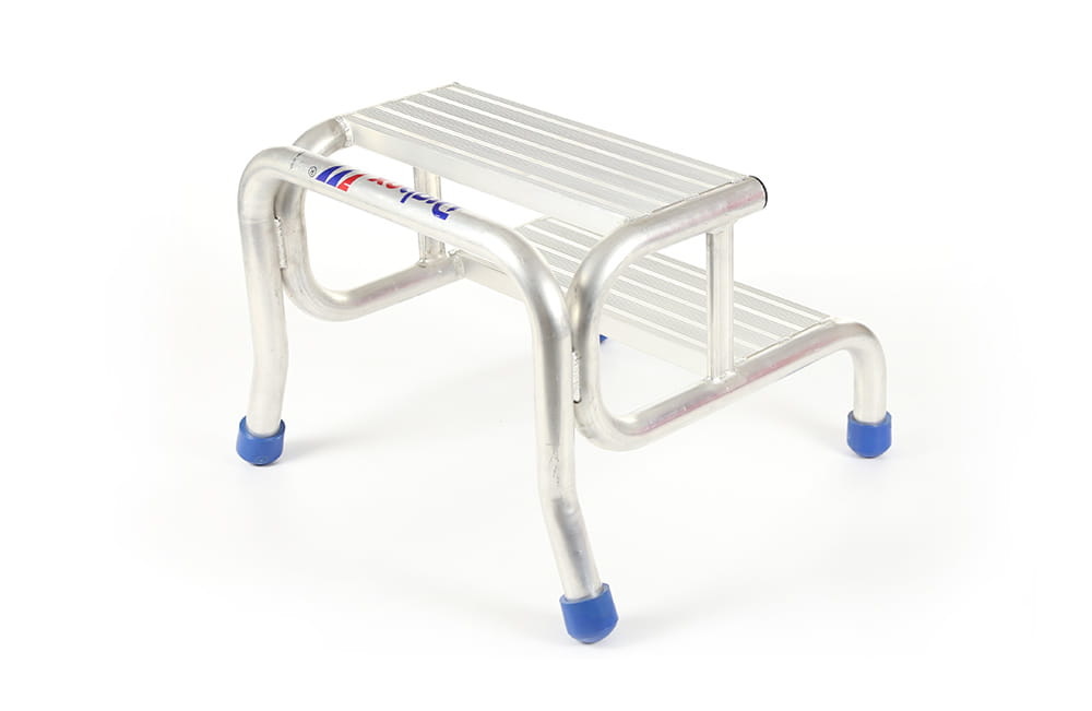 Opstapje - Opstap kruk - 2 treden - aluminium - 60x62x49 cm