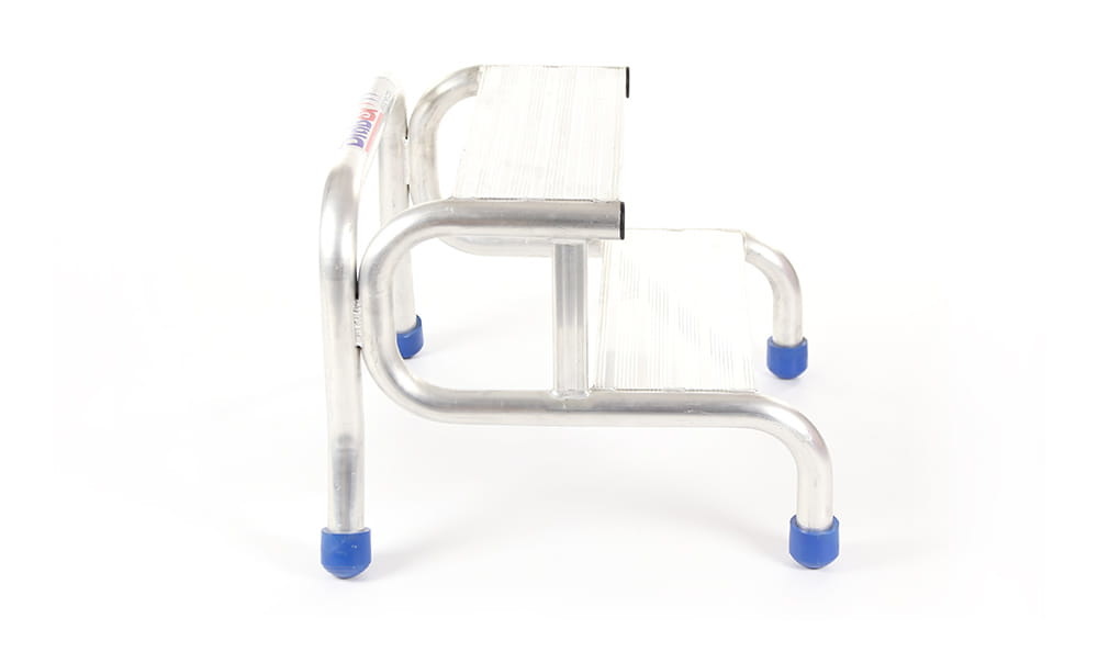 Opstapje - Opstap kruk - 2 treden - aluminium - 60x62x49 cm