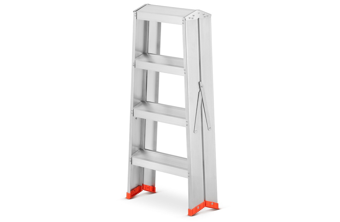 Huishoudtrap - ladder - 2x 4 treden - aluminium - 95 cm hoog