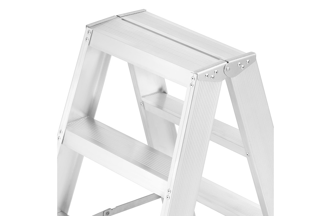 Huishoudtrap - ladder - 2x 4 treden - aluminium - 95 cm hoog