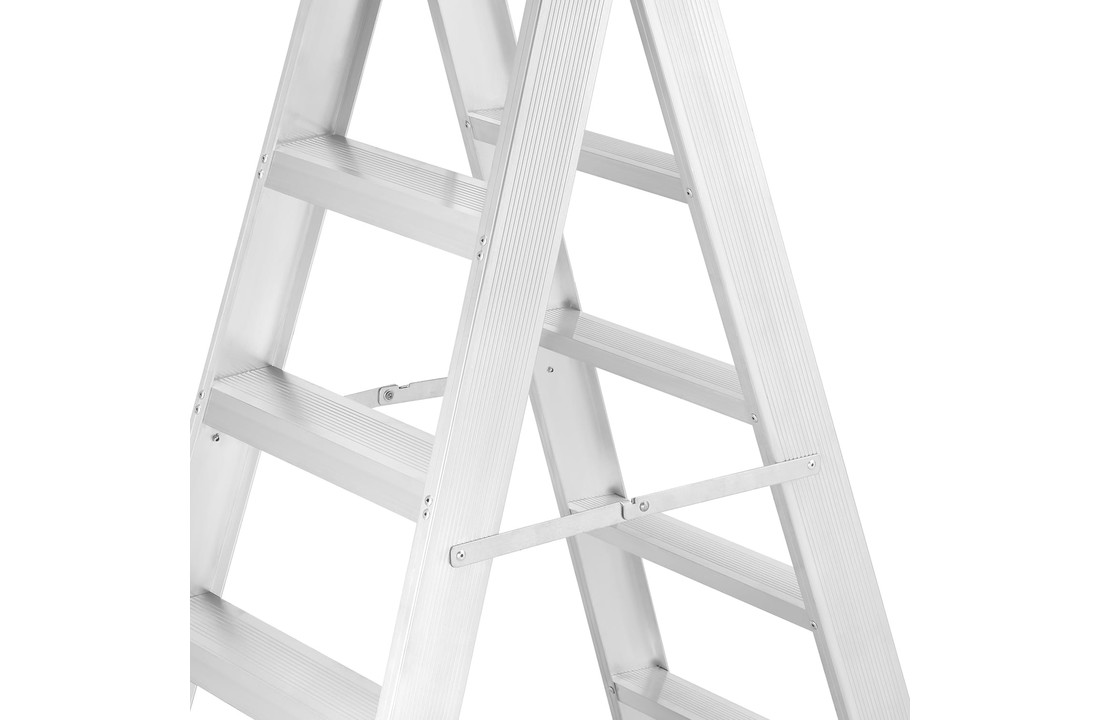 Huishoudtrap - ladder - 2x 4 treden - aluminium - 95 cm hoog