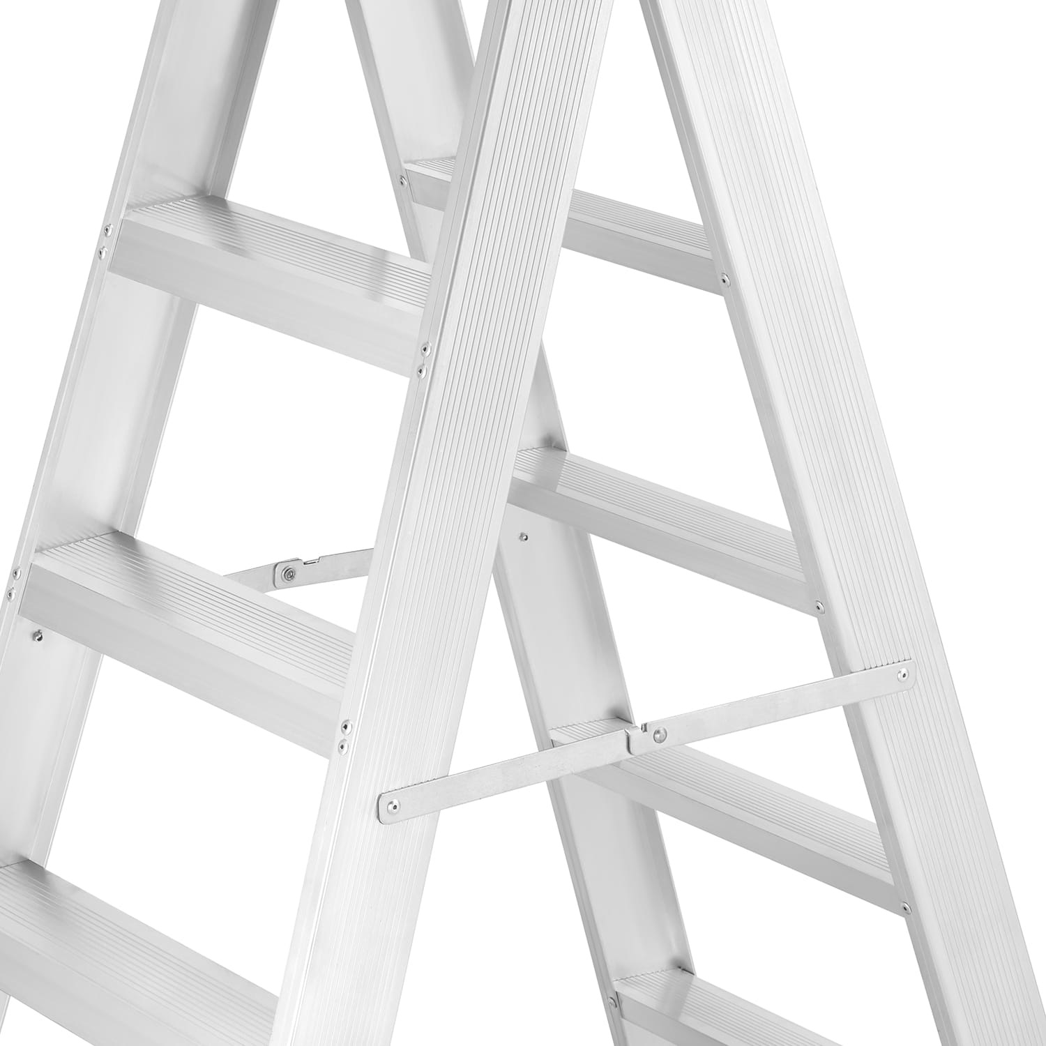 Huishoudtrap - ladder - 2x 4 treden - aluminium - 95 cm hoog