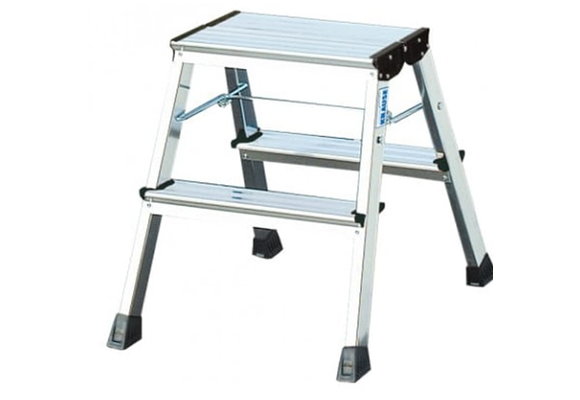 Huishoudtrap - 2x 2 treden - 45 cm hoog - aluminium