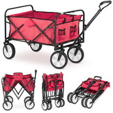 Bolderkar - opvouwbaar - 90x54x63 cm - tot 90 kg - rood