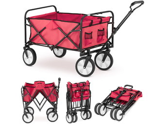 Bolderkar - opvouwbaar - 90x54x63 cm - tot 90 kg - rood