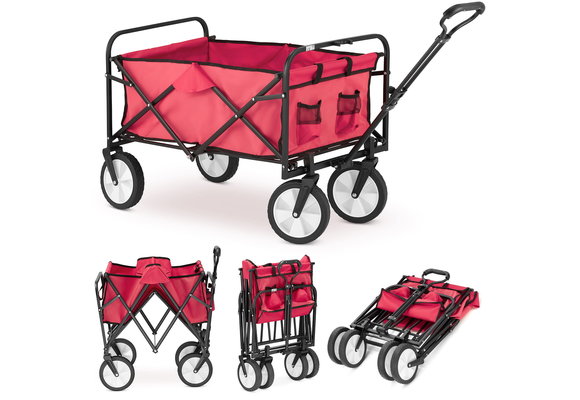 Bolderkar - opvouwbaar - 90x54x63 cm - tot 90 kg - rood