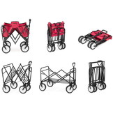 Bolderkar - opvouwbaar - 90x54x63 cm - tot 90 kg - rood