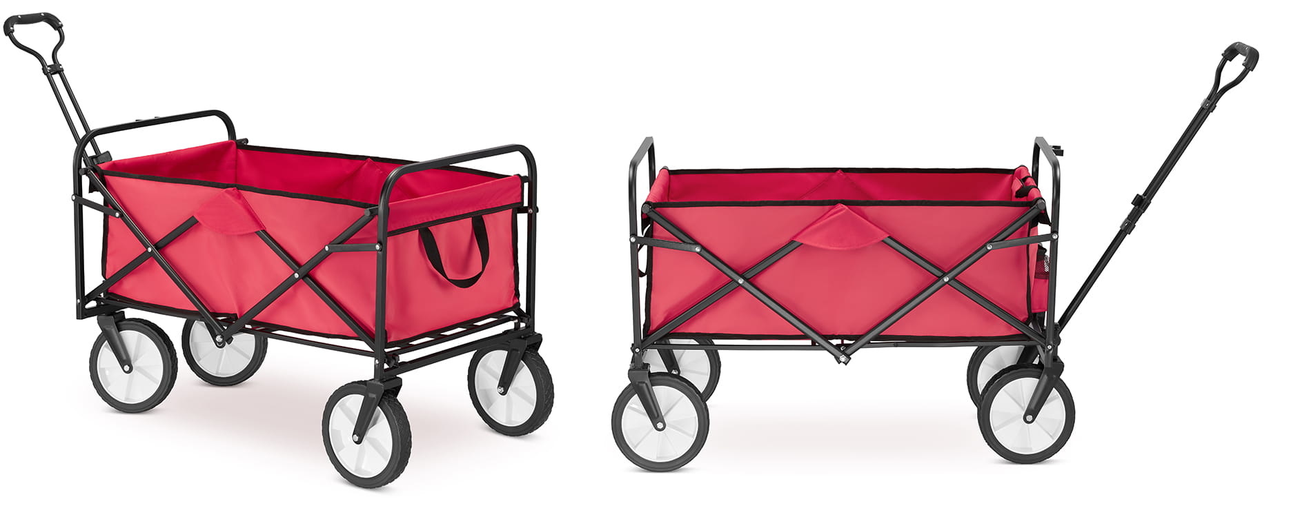 Bolderkar - opvouwbaar - 90x54x63 cm - tot 90 kg - rood