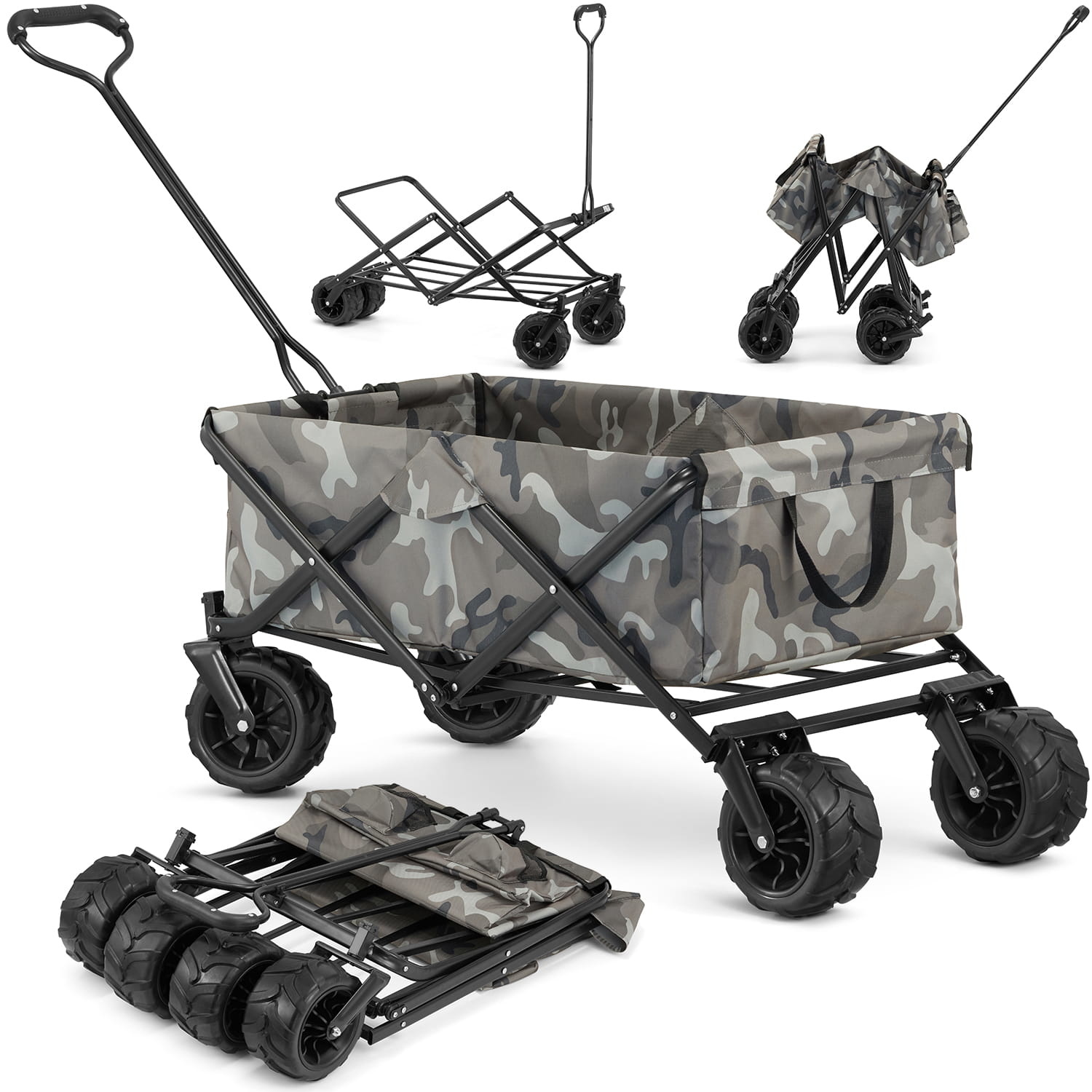 Bolderkar - opvouwbaar - 114x51x48 cm - tot 50 kg - grijs