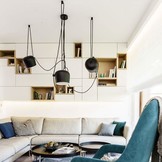 Hanglamp - 3-lichts - zwart metaal - e27 - ca. 190cm