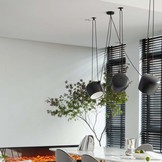 Hanglamp - 3-lichts - zwart metaal - e27 - ca. 190cm