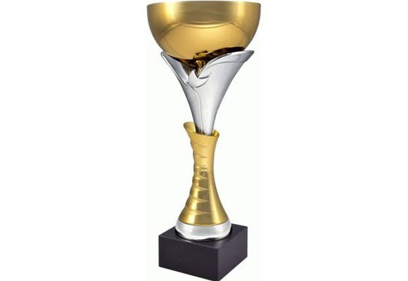 Metalen trofee - goud-zilver - 68x25 - 30,5cm x 100 mm