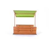 Zandbak - hout - met dak en bankjes - 120x120 cm - groen