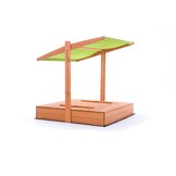 Zandbak - hout - met dak en bankjes - 120x120 cm - groen