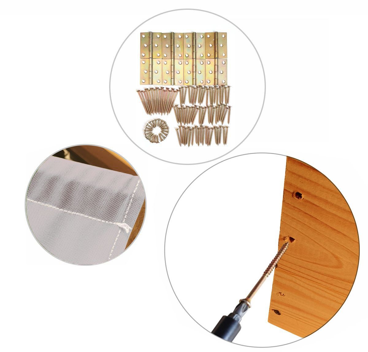 Zandbak - hout - met dak en bankjes - 120x120 cm - grijs