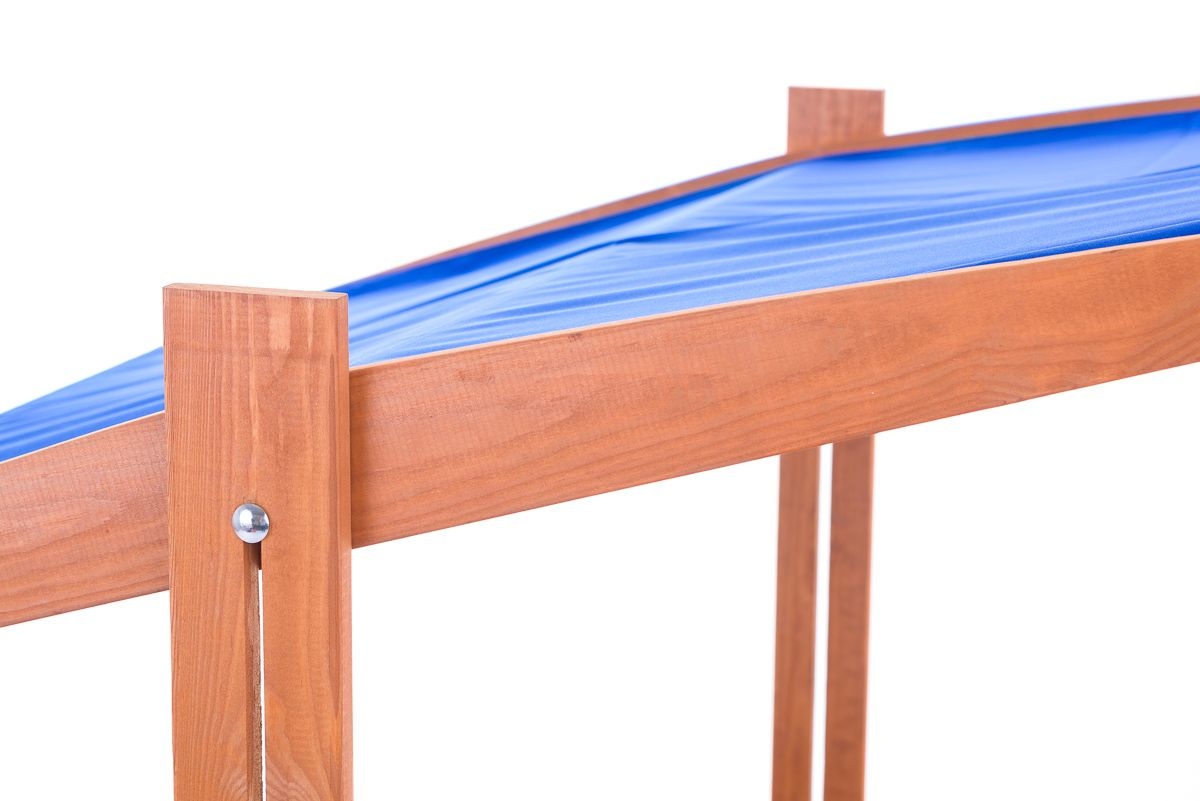 Zandbak - hout - met dak en bankjes - 120x120 cm - blauw