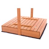 Zandbak - hout - met dak en bankjes - 120x120 cm - geel