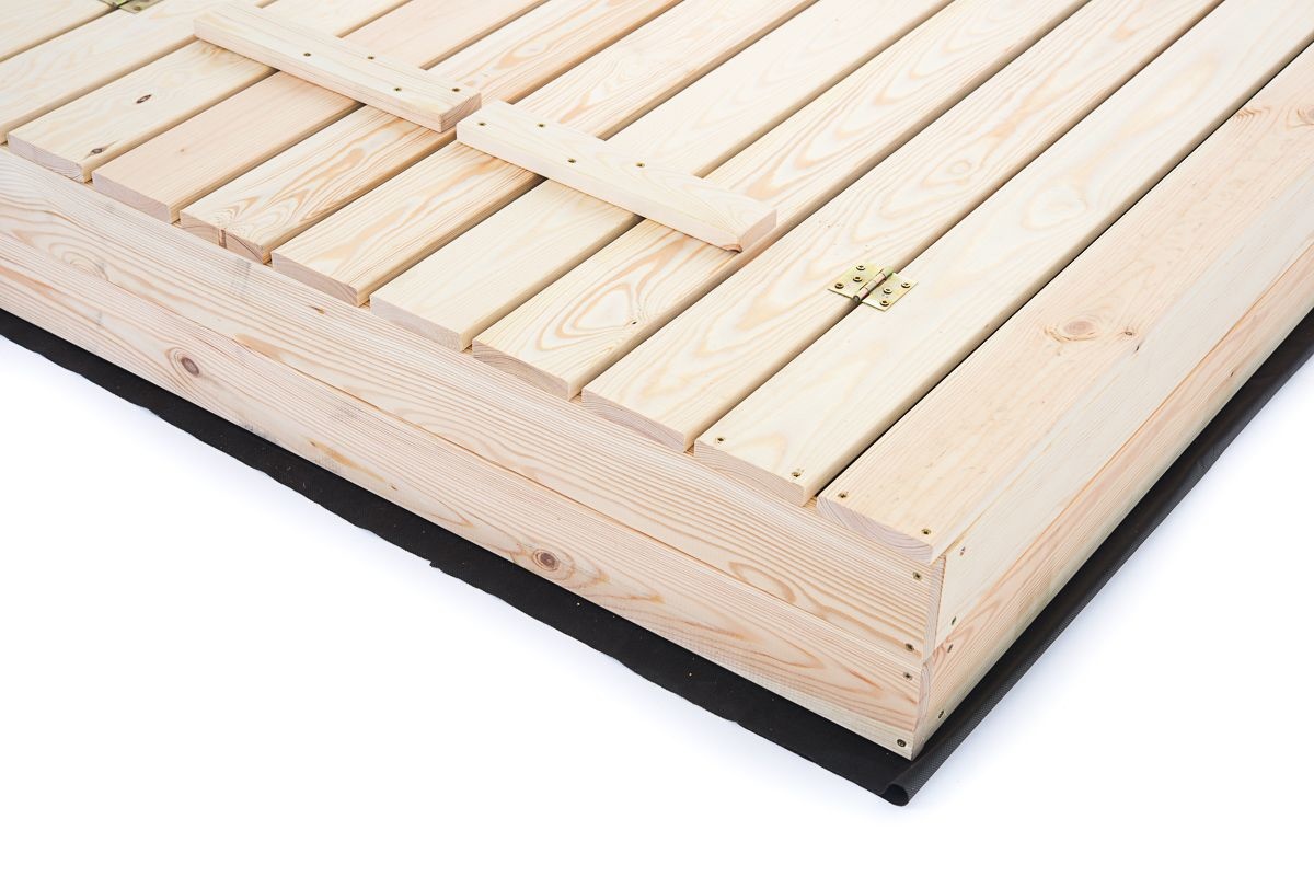 Zandbak - met deksel en bankjes - 120x120 cm - hout