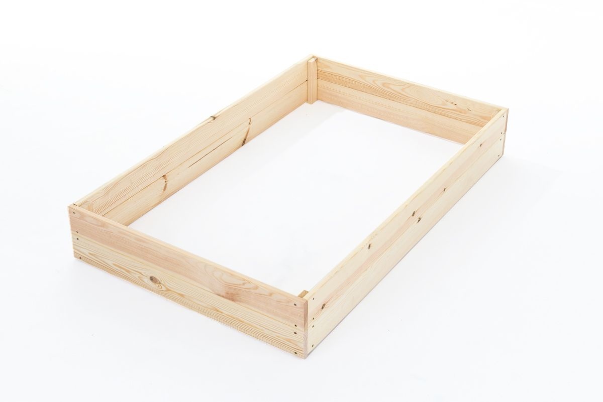 Moestuinbak - kweekbak - 140x120x18 cm - hout - met gronddoek