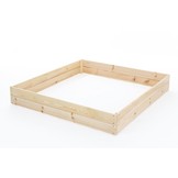 Moestuinbak - kweekbak - 120x120x18 cm - hout - met gronddoek