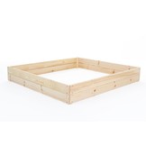Moestuinbak - kweekbak - 120x120x18 cm - hout - met gronddoek