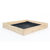 Moestuinbak - kweekbak - 120x120x18 cm - hout - met gronddoek