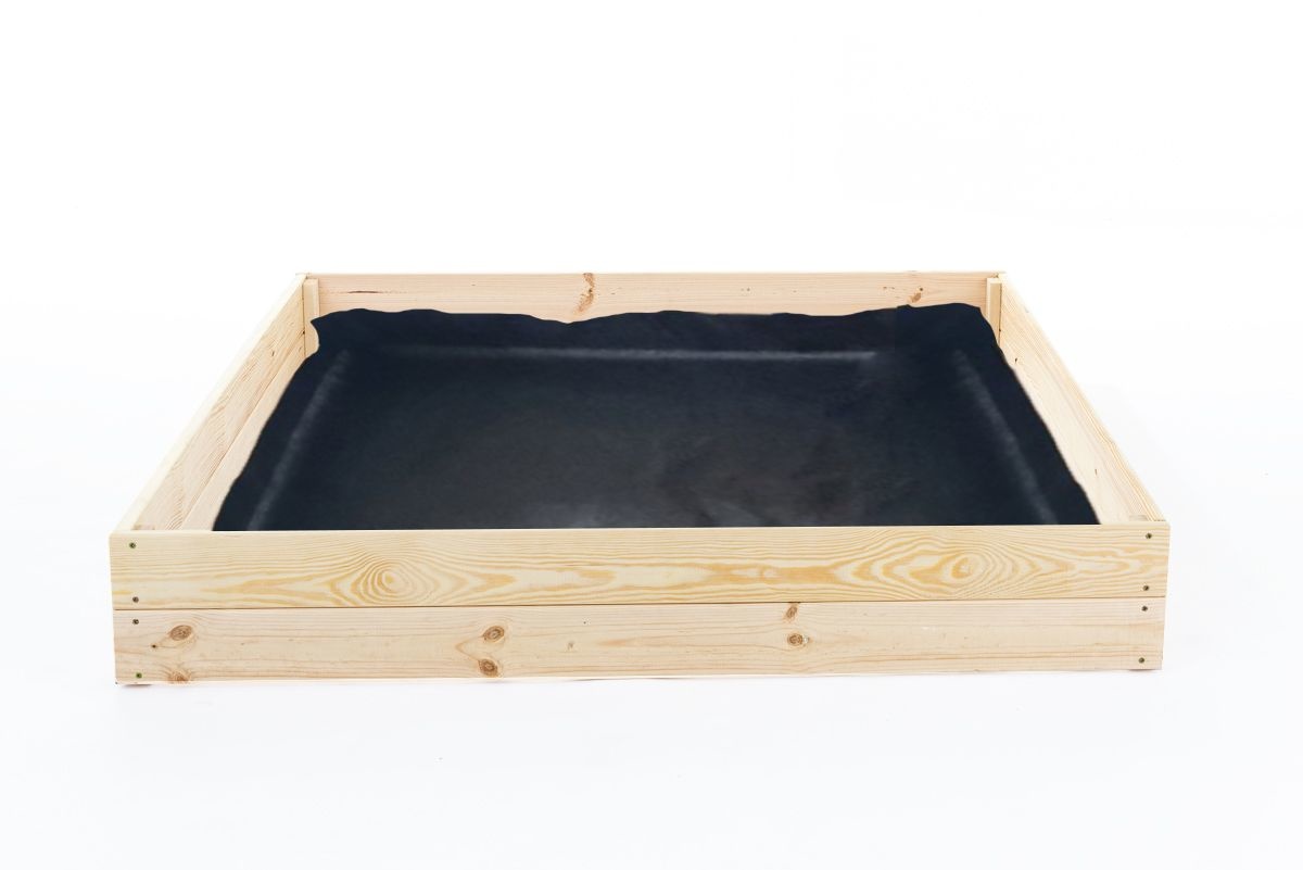 Moestuinbak - kweekbak - 120x120x18 cm - hout - met gronddoek