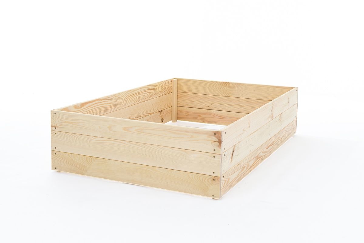 Moestuinbak - kweekbak - 120x100x27 cm - hout - met gronddoek